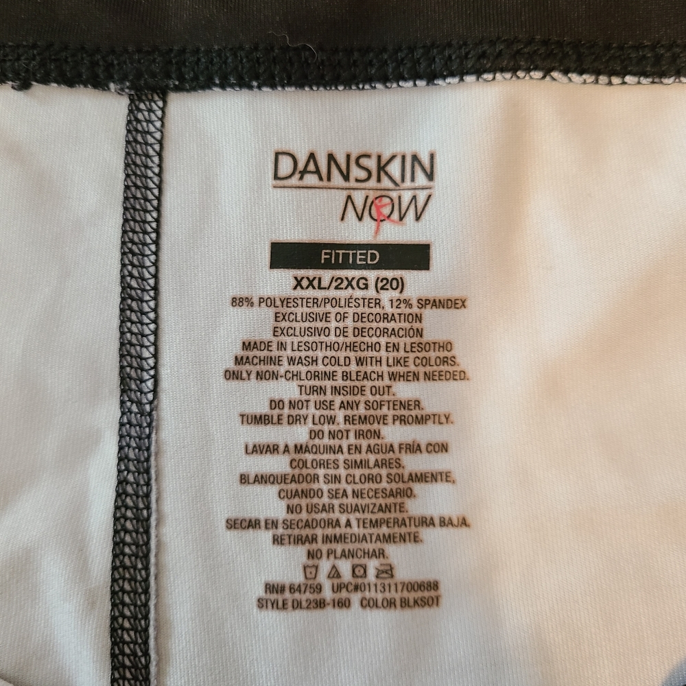 Danskin NOW XXL cropped yoga leggings black/white tiedye